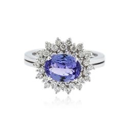 14KT White Gold 1.79 ctw Tanzanite and Diamond Ring