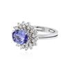 Image 2 : 14KT White Gold 1.79 ctw Tanzanite and Diamond Ring