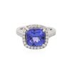 Image 1 : 14KT White Gold 4.56 ctw Tanzanite and Diamond Ring