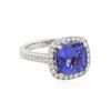 Image 2 : 14KT White Gold 4.56 ctw Tanzanite and Diamond Ring