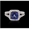 Image 1 : 14KT White Gold 2.90 ctw Sapphire and Diamond Ring