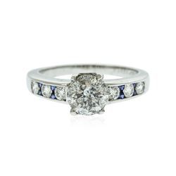 18KT White Gold 2.19 ctw Brilliant Cut Diamond and Sapphire Ring