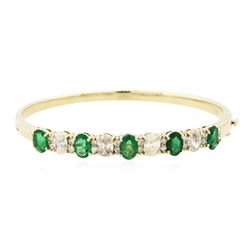14KT Yellow Gold 3.25 ctw Emerald and Diamond Bracelet