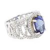 Image 2 : 14KT Two-Tone Gold 3.27 ctw Tanzanite and Diamond Ring