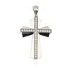Image 1 : 14KT White Gold 0.55 ctw Diamond Cross Pendant