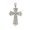 Image 2 : 14KT White Gold 0.55 ctw Diamond Cross Pendant