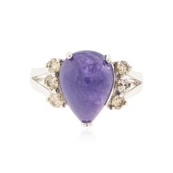 14KT White Gold 7.17 ctw Tanzanite and Diamond Ring