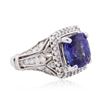 Image 2 : 14KT White Gold 5.12 ctw Tanzanite and Diamond Ring