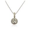 Image 2 : 14KT White Gold 1.25 ctw Diamond Pendant With Chain