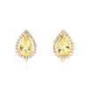 Image 1 : 14KT Yellow Gold 2.58 ctw Golden Beryl and Diamond Earrings