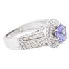 Image 2 : 14KT White Gold 1.43 ctw Tanzanite and Diamond Ring