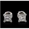 Image 1 : 14KT White Gold 1.11 ctw Diamond Solitaire Earrings