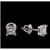 Image 2 : 14KT White Gold 1.11 ctw Diamond Solitaire Earrings