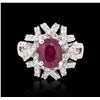 Image 1 : 14KT White Gold 3.02 ctw Ruby and Diamond Ring