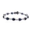 Image 1 : 14KT White Gold 16.50 ctw Sapphire and Diamond Bracelet