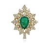 Image 1 : 14KT Yellow Gold 1.82 ctw Emerald and Diamond Ring