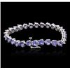 Image 2 : 14KT White Gold 13.50 ctw Tanzanite and Diamond Bracelet