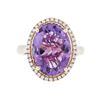 Image 1 : 14KT Rose Gold 6.66 ctw Amethyst and Diamond Ring