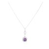 Image 1 : 14KT White Gold 3.49 ctw Amethyst and Diamond Pendant With Chain