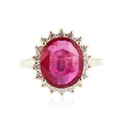 14KT Yellow Gold 7.44 ctw Ruby and Diamond Ring