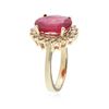 Image 3 : 14KT Yellow Gold 7.44 ctw Ruby and Diamond Ring