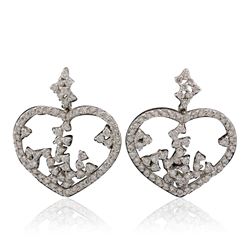 14KT White Gold 1.90 ctw Diamond Earrings