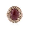 Image 1 : 14KT Rose Gold 10.69 ctw Ruby and Diamond Ring