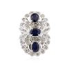Image 1 : 14KT White Gold 3.54 ctw Sapphire and Diamond Ring