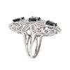 Image 3 : 14KT White Gold 3.54 ctw Sapphire and Diamond Ring