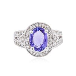 14KT White Gold 2.57 ctw Tanzanite and Diamond Ring