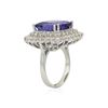 Image 3 : 14KT White Gold GIA Certified 14.80 ctw Tanzanite and Diamond Ring