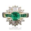 Image 1 : 14KT Yellow Gold 1.32 ctw Emerald and Diamond Ring