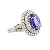 Image 2 : 14KT White Gold 5.56 ctw Tanzanite and Diamond Ring