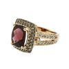 Image 2 : 14KT Rose Gold 3.30 ctw Rubellite and Diamond Ring