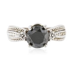 14KT White Gold 1.88 ctw Black Diamond Ring