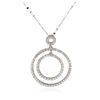 Image 1 : 14KT White Gold 1.48 ctw Diamond Pendant With Chain