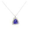 Image 2 : 14KT White Gold 8.33 ctw Tanzanite and Diamond Pendant With Chain