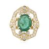 Image 1 : 14KT Yellow Gold 3.22 ctw Emerald and Diamond Ring