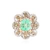 Image 1 : 14KT White Gold 2.96 ctw Emerald and Diamond Ring