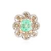 Image 1 : 14KT White Gold 2.96 ctw Emerald and Diamond Ring