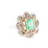 Image 2 : 14KT White Gold 2.96 ctw Emerald and Diamond Ring