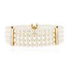 Image 1 : 14KT Yellow Gold Pearl and Diamond Choker