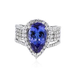 18KT White Gold 3.66 ctw Tanzanite and Diamond Ring