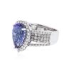 Image 2 : 18KT White Gold 3.66 ctw Tanzanite and Diamond Ring