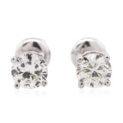 14KT White Gold 0.94 ctw Diamond Solitaire Earrings