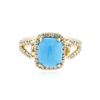 Image 1 : 14KT Yellow Gold 1.95 ctw Turquoise and Diamond Ring