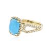 Image 2 : 14KT Yellow Gold 1.95 ctw Turquoise and Diamond Ring