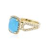 Image 2 : 14KT Yellow Gold 1.95 ctw Turquoise and Diamond Ring