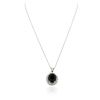 Image 2 : 14KT White Gold 6.05 ctw Sapphire and Diamond Pendant With Chain