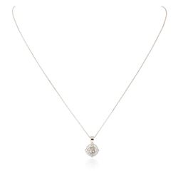 14KT White Gold 0.61 ctw Diamond Pendant With Chain